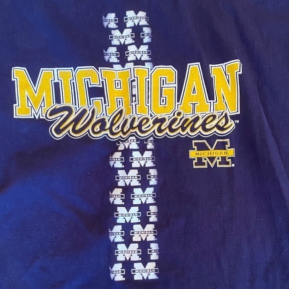 Vintage University of Michigan Starter Long Sleeve Logo T-Shirt - Picture 2 of 4